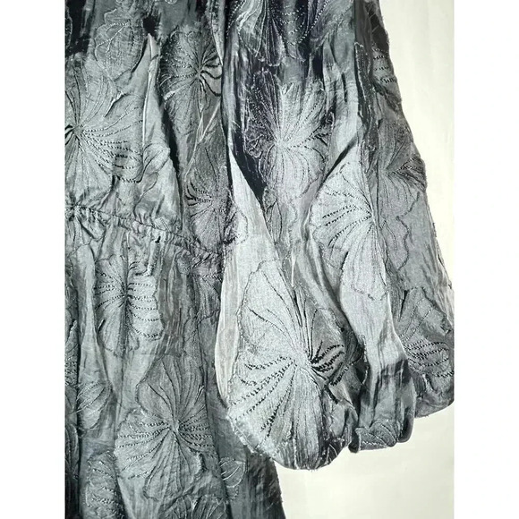 KIKA VARGAS X Target MIDI Dress Floral Texture Scallop Back Puff Sleeve Size 1X - Picture 8 of 12